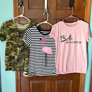 Beth is my b!tch Yellowstone flamingo camo Tshirts j crew small